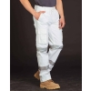 Mens White Safety pants with Biomotion Tape Configuration