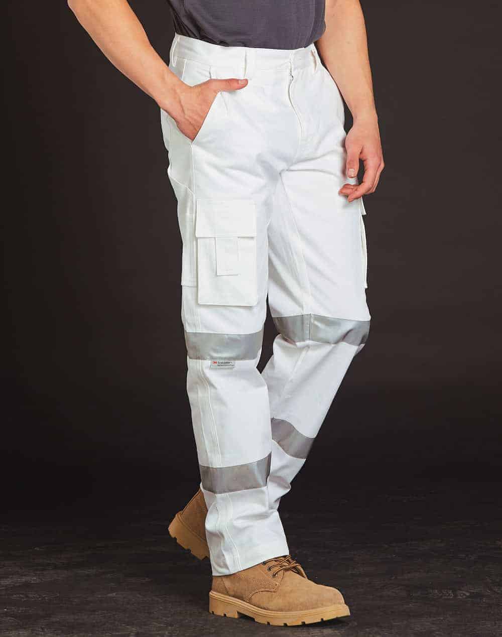 Mens White Safety pants WP18HV